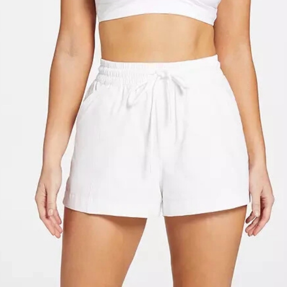 CALIA Women's High Waist Pure White Shorts